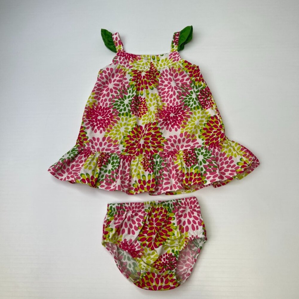 LilyBird Shirt Girl 18 Month Short Set Outfit Floral Fringe Top Cotton Core No